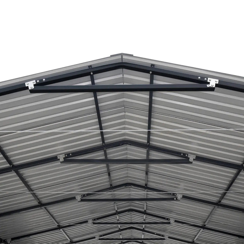 20' x 30' Metal Shed Carport, 10' Enclosed Sidewalls, 600 Sq-Ft, 27 GA Corrugated Panels, GMD-MSC2030F