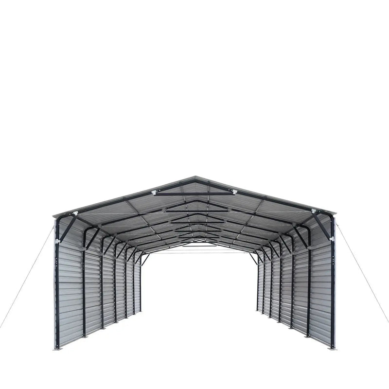 20' x 30' Metal Shed Carport, 10' Enclosed Sidewalls, 600 Sq-Ft, 27 GA Corrugated Panels, GMD-MSC2030F