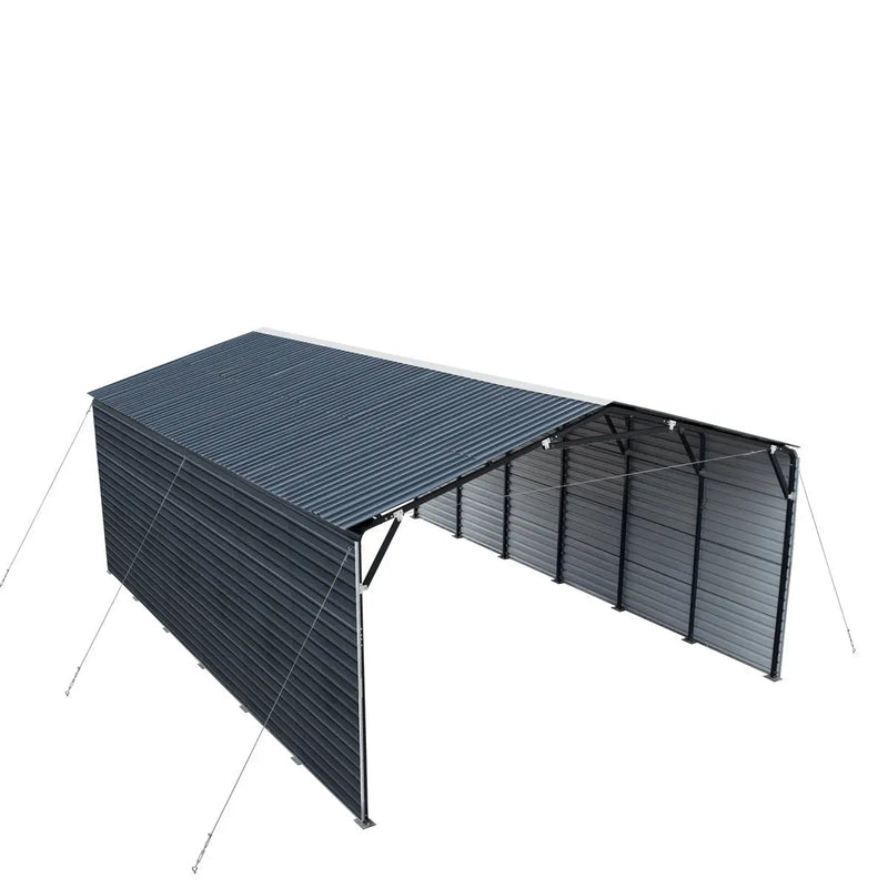 20' x 30' Metal Shed Carport, 10' Enclosed Sidewalls, 600 Sq-Ft, 27 GA Corrugated Panels, GMD-MSC2030F