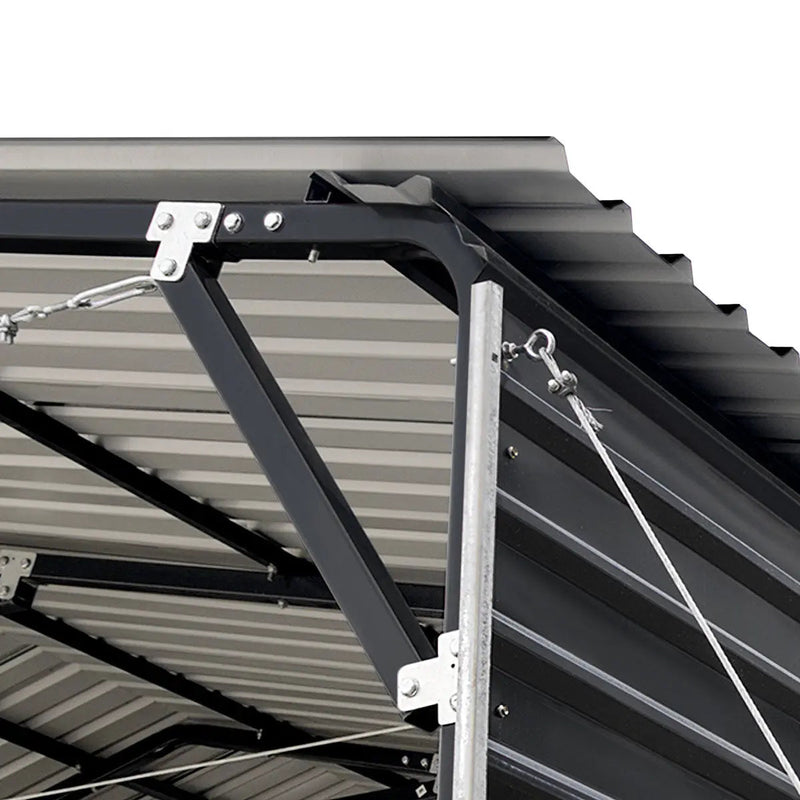 20' x 30' Metal Shed Carport, 10' Open Sidewalls, 600 Sq-Ft, 27 GA Corrugated Panels, GMD-MSC2030