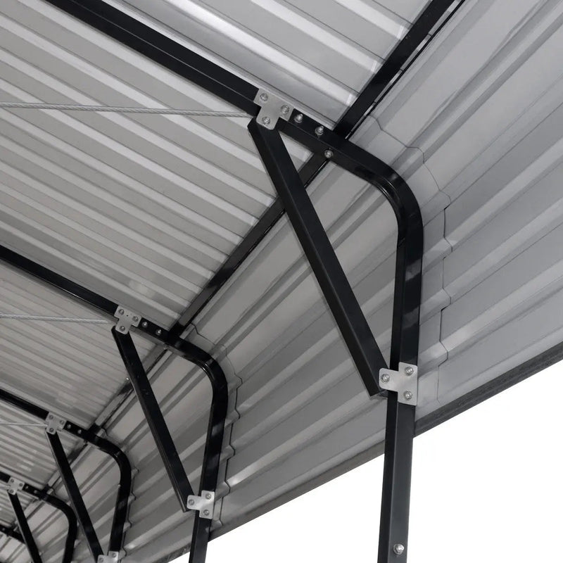 20' x 30' Metal Shed Carport, 10' Open Sidewalls, 600 Sq-Ft, 27 GA Corrugated Panels, GMD-MSC2030