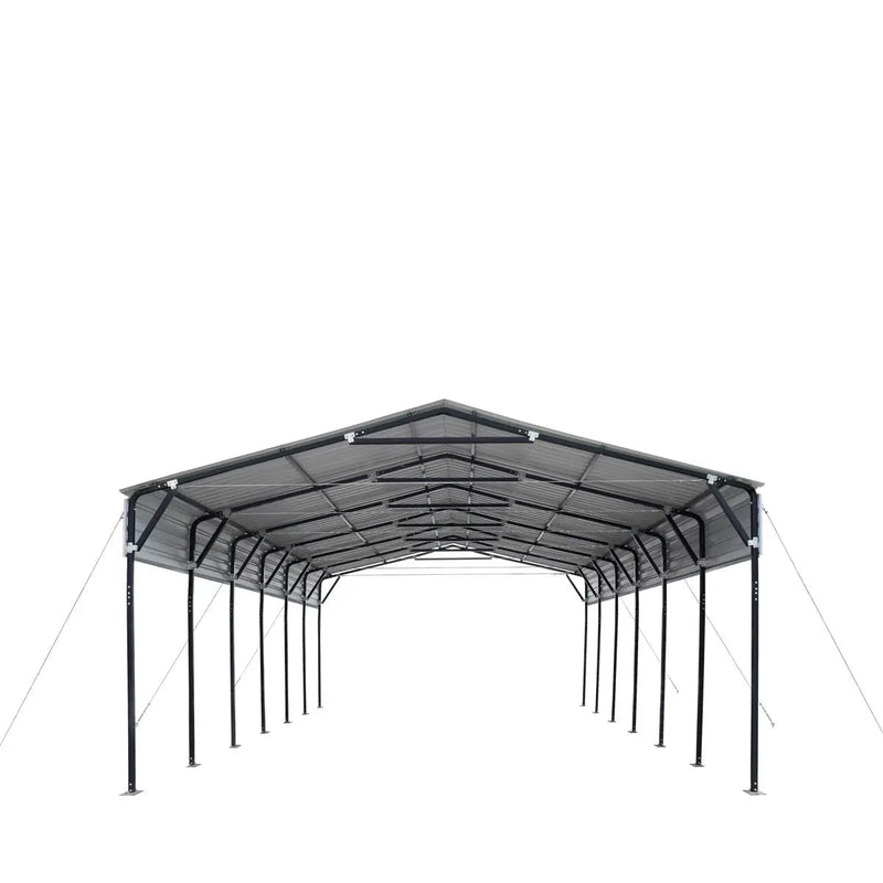 20' x 30' Metal Shed Carport, 10' Open Sidewalls, 600 Sq-Ft, 27 GA Corrugated Panels, GMD-MSC2030