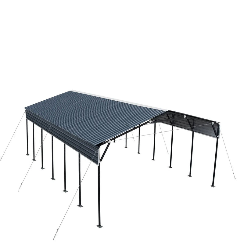 20' x 30' Metal Shed Carport, 10' Open Sidewalls, 600 Sq-Ft, 27 GA Corrugated Panels, GMD-MSC2030