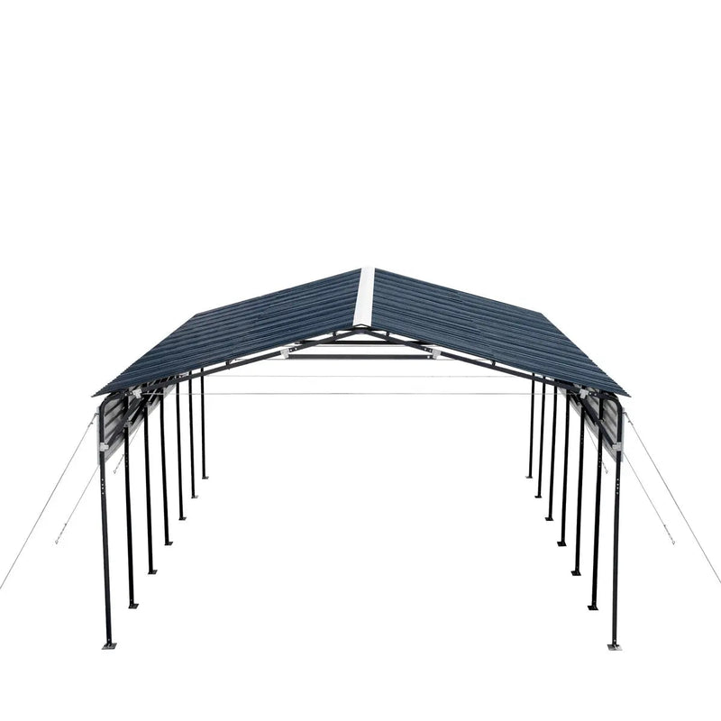20' x 30' Metal Shed Carport, 10' Open Sidewalls, 600 Sq-Ft, 27 GA Corrugated Panels, GMD-MSC2030