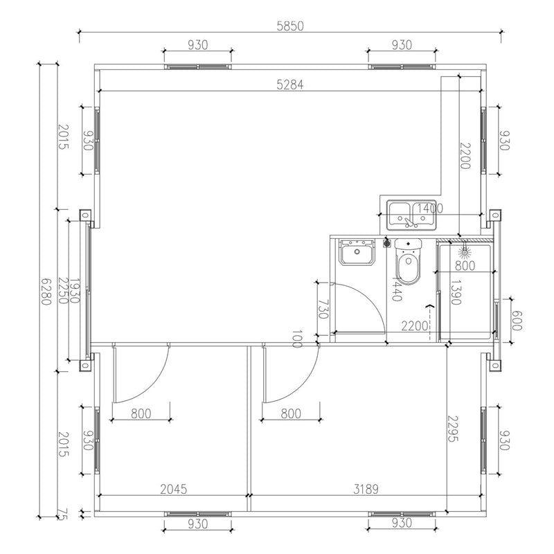 20' Expandable Container Home, Fire-Resistant, Rodent-Proof, GMD-SCE20