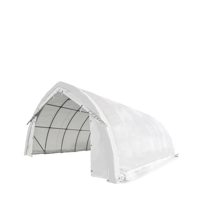 20' x 30' Arch Wall Peak Ceiling Storage Shelter with Heavy Duty 11 oz PE Cover & Drive Through Doors, GMD-ST2032P (Previously ST2031P)