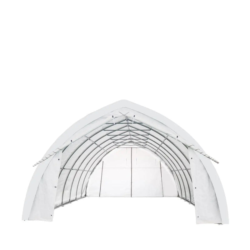 20' x 30' Arch Wall Peak Ceiling Storage Shelter with Heavy Duty 11 oz PE Cover & Drive Through Doors, GMD-ST2032P (Previously ST2031P)