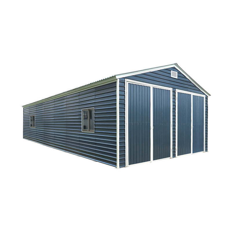 20' x 40' Metal Garage Shed, 9' High Double Front Doors, 13' Peak, 800 Sq-Ft GMD-MS2040