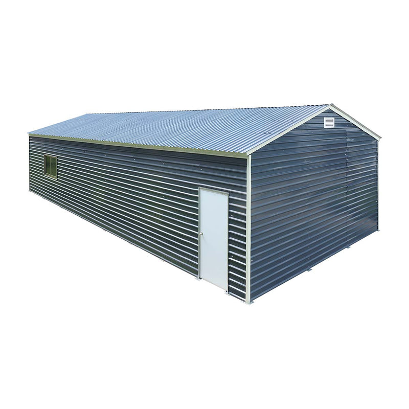 20' x 40' Metal Garage Shed, 9' High Double Front Doors, 13' Peak, 800 Sq-Ft GMD-MS2040