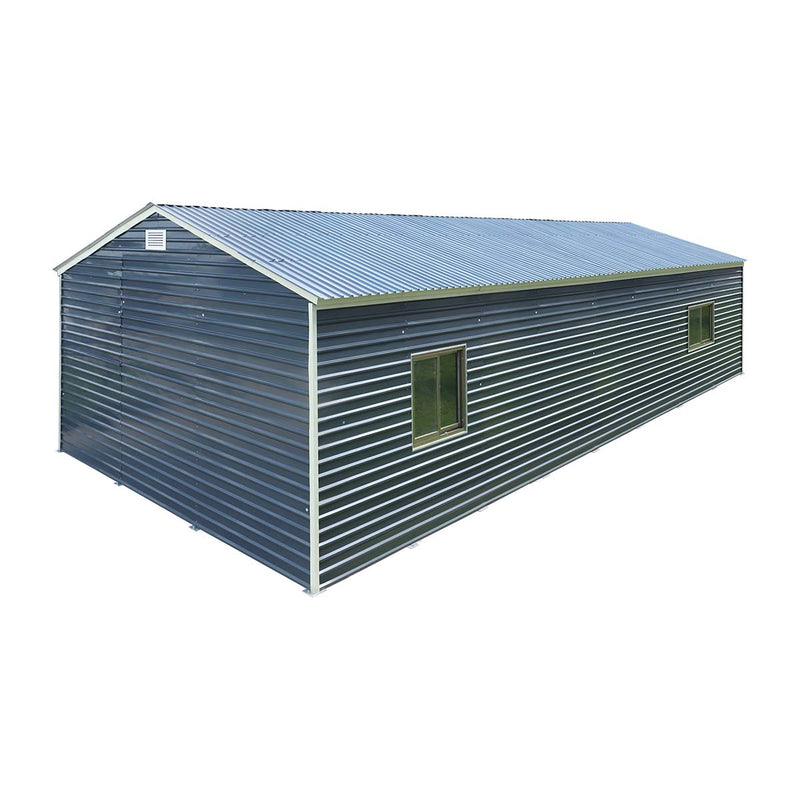 20' x 40' Metal Garage Shed, 9' High Double Front Doors, 13' Peak, 800 Sq-Ft GMD-MS2040