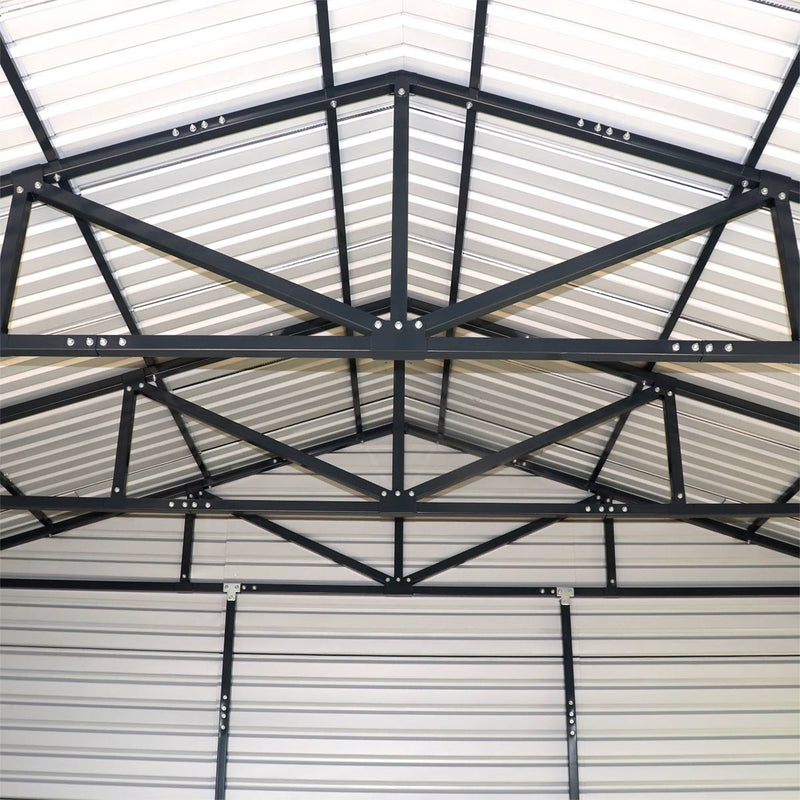 20' x 40' Metal Garage Shed, 9' High Double Front Doors, 13' Peak, 800 Sq-Ft GMD-MS2040