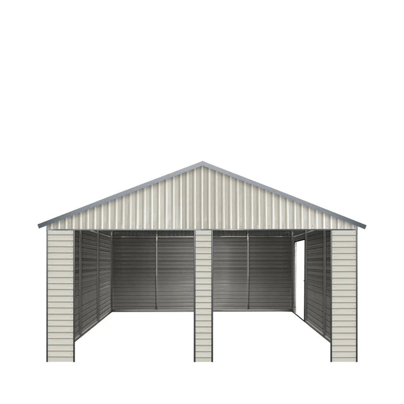 21' x 19' Double Garage Metal Shed with Side Entry Door (Discontinued – Replaced by GMD-MS2020, 2030)