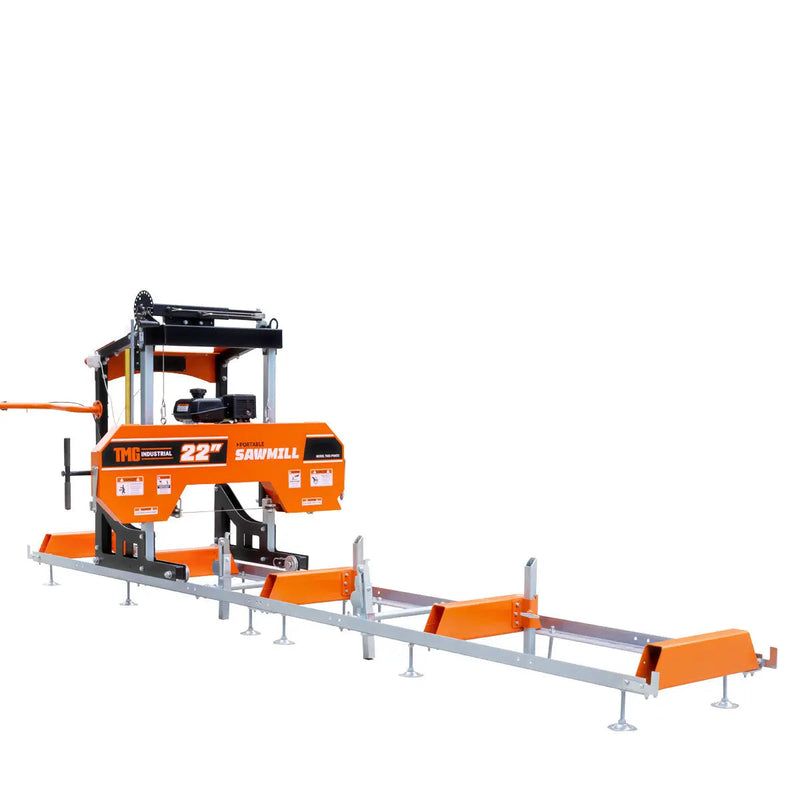 22" Portable Sawmill, 7 HP Kohler Command Pro Series Engine, 12' Log Length, 4-Post Carriage with Saw Head Anti-tip Locking, GMD-PSM22