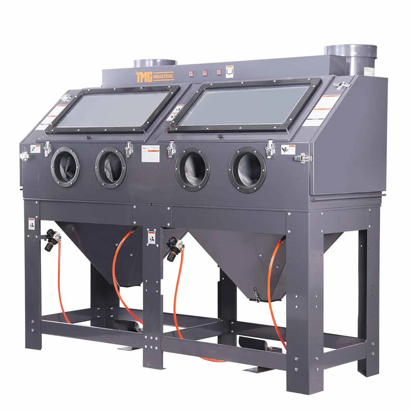 235 Gallon/880L Commercial Cabinet Sandblaster, Dual Station Side-by-Side, Vacuum System, Oversized Window GMD-ABC88