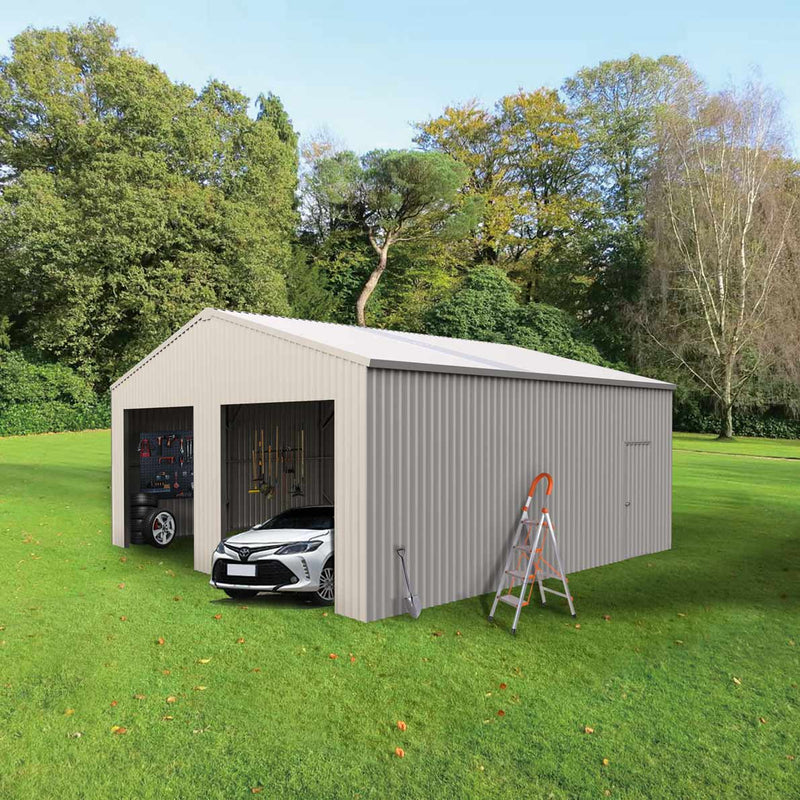 25' x 25' Double Garage Metal Barn Shed with Side Entry Door (Discontinued – Replaced by GMD-MS2030, MS2630)