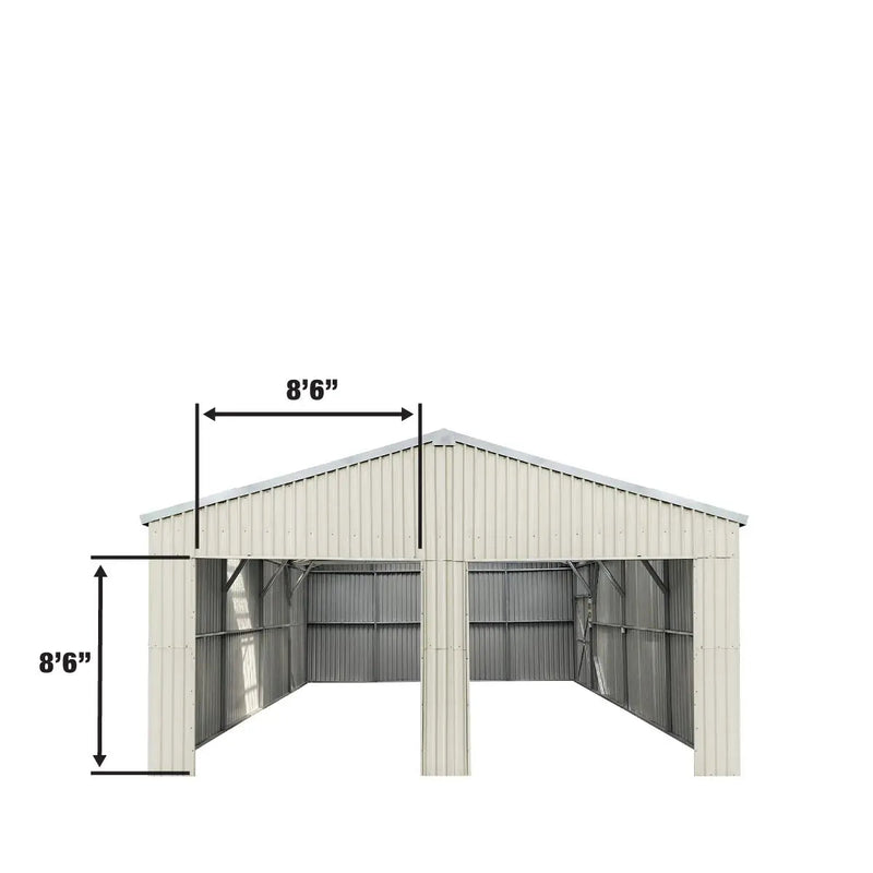 25' x 25' Double Garage Metal Barn Shed with Side Entry Door (Discontinued – Replaced by GMD-MS2030, MS2630)