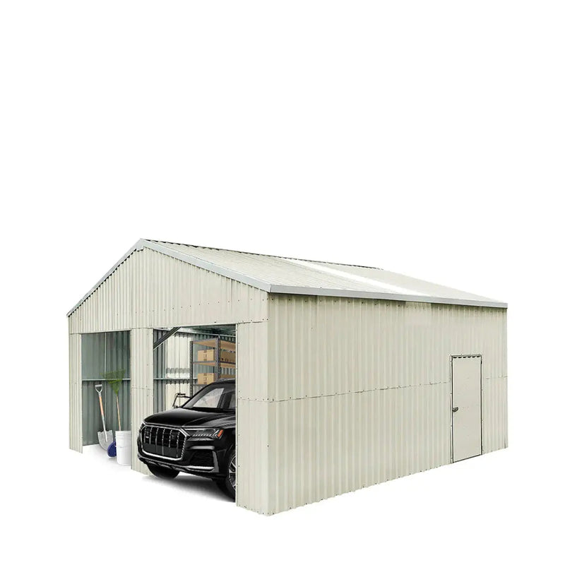 25' x 25' Double Garage Metal Barn Shed with Side Entry Door (Discontinued – Replaced by GMD-MS2030, MS2630)