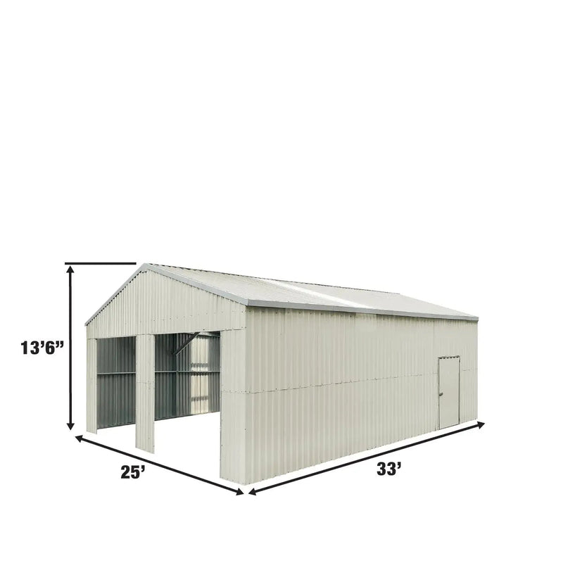 25' x 33' Double Garage Metal Barn Shed with Side Entry Door (Discontinued – Replaced by GMD-MS2630, 2641)
