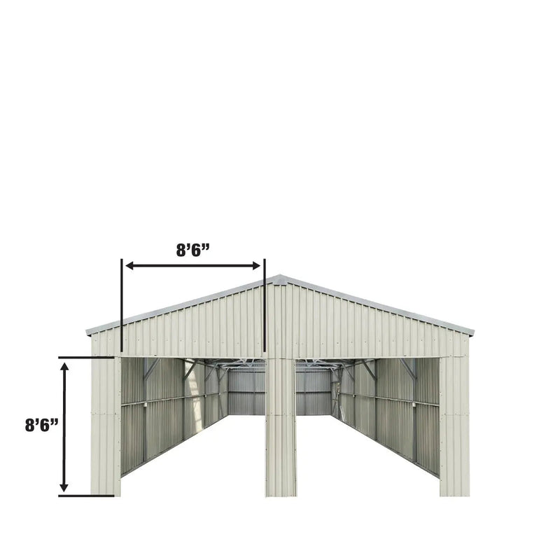 25' x 33' Double Garage Metal Barn Shed with Side Entry Door (Discontinued – Replaced by GMD-MS2630, 2641)