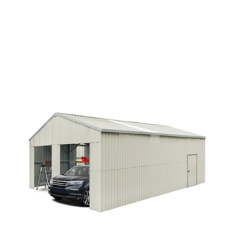 25' x 33' Double Garage Metal Barn Shed with Side Entry Door (Discontinued – Replaced by GMD-MS2630, 2641)