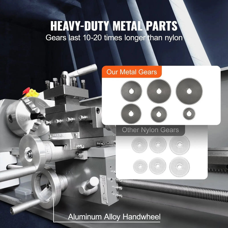 2500 RPM Metal Lathe Machine, Variable Speed Control, Durable Build, Precision Crafting Tool, DOBA-ML2500