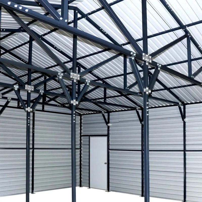 26' x 30' Metal Garage Shed, 9' High Double Front Doors, 14' Peak, 780 Sq-Ft GMD-MS2630