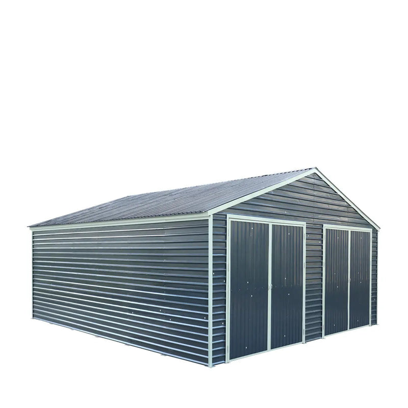26' x 30' Metal Garage Shed, 9' High Double Front Doors, 14' Peak, 780 Sq-Ft GMD-MS2630