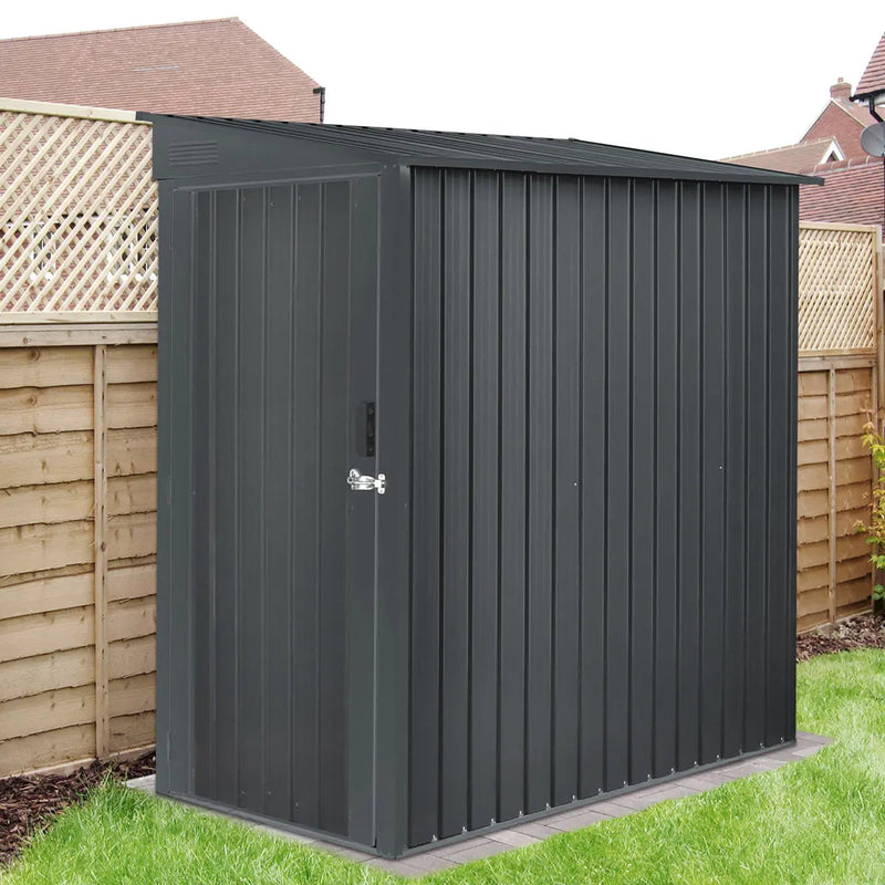 3' x 6' Galvanized Metal Pent Shed, 29 GA Corrugated Metal, 75" Upper edge, GMD-MS0306