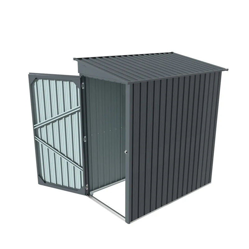 3' x 6' Galvanized Metal Pent Shed, 29 GA Corrugated Metal, 75" Upper edge, GMD-MS0306