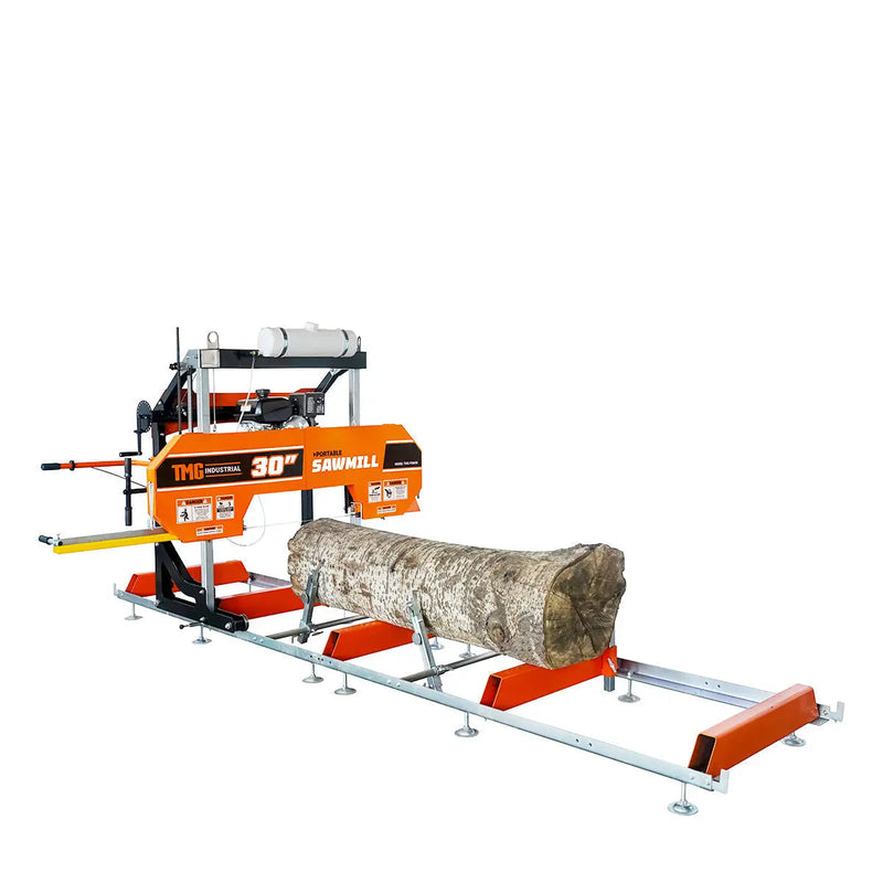 30" Portable Sawmill, 14 HP Kohler Engine, 28" Board Width, 12' Log Length, 14.5' Track Bed, GMD-PSM30