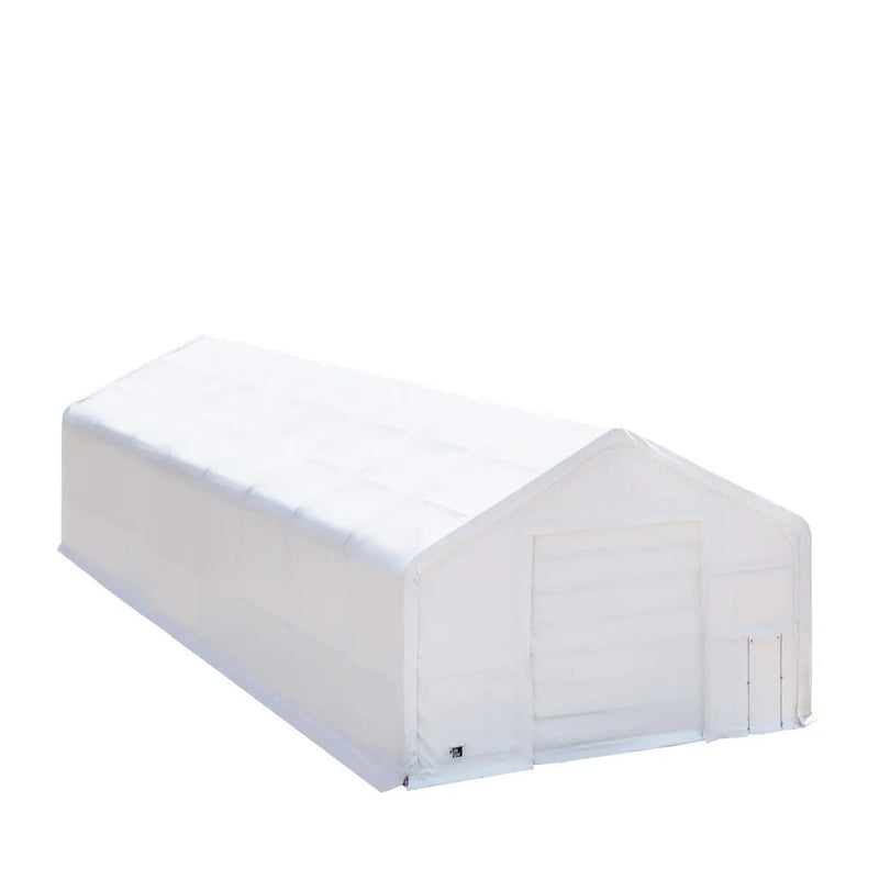 30' x 80' Dual Truss Storage Shelter with Heavy Duty 17 oz PVC Cover & Drive Through Doors, GMD-DT3081