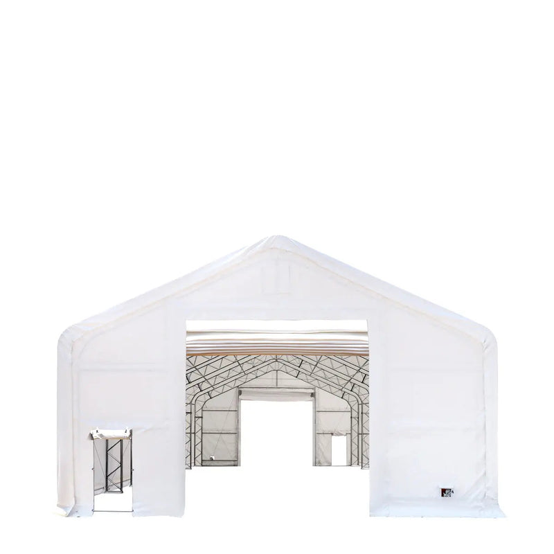 30' x 80' Dual Truss Storage Shelter with Heavy Duty 17 oz PVC Cover & Drive Through Doors, GMD-DT3081