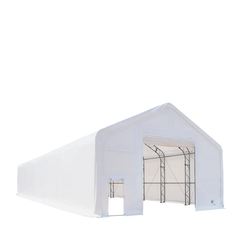 30' x 80' Dual Truss Storage Shelter with Heavy Duty 17 oz PVC Cover & Drive Through Doors, GMD-DT3081