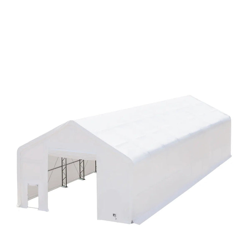 30' x 80' Dual Truss Storage Shelter with Heavy Duty 17 oz PVC Cover & Drive Through Doors, GMD-DT3081