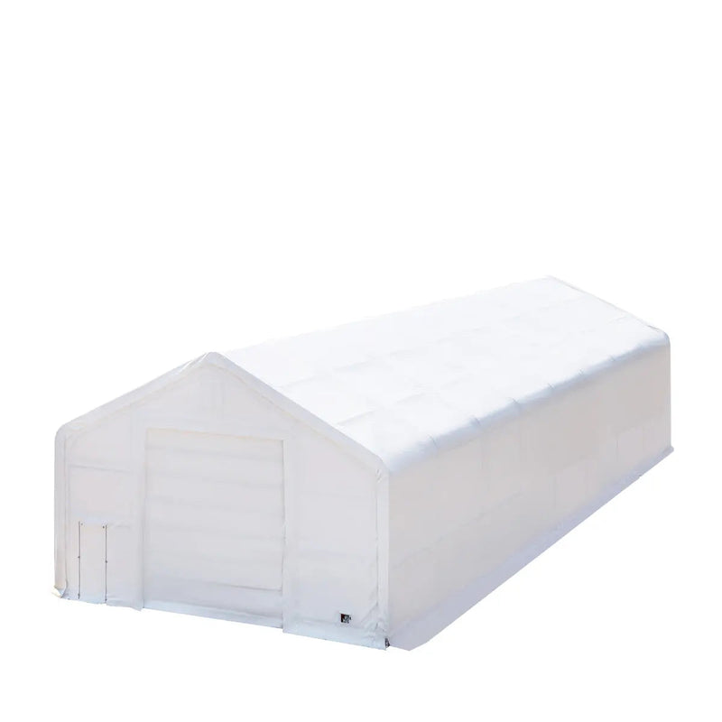 30' x 80' Dual Truss Storage Shelter with Heavy Duty 17 oz PVC Cover & Drive Through Doors, GMD-DT3081