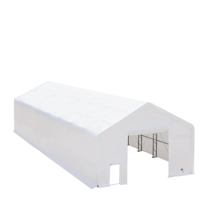 30' x 80' Dual Truss Storage Shelter with Heavy Duty 17 oz PVC Cover & Drive Through Doors, GMD-DT3081