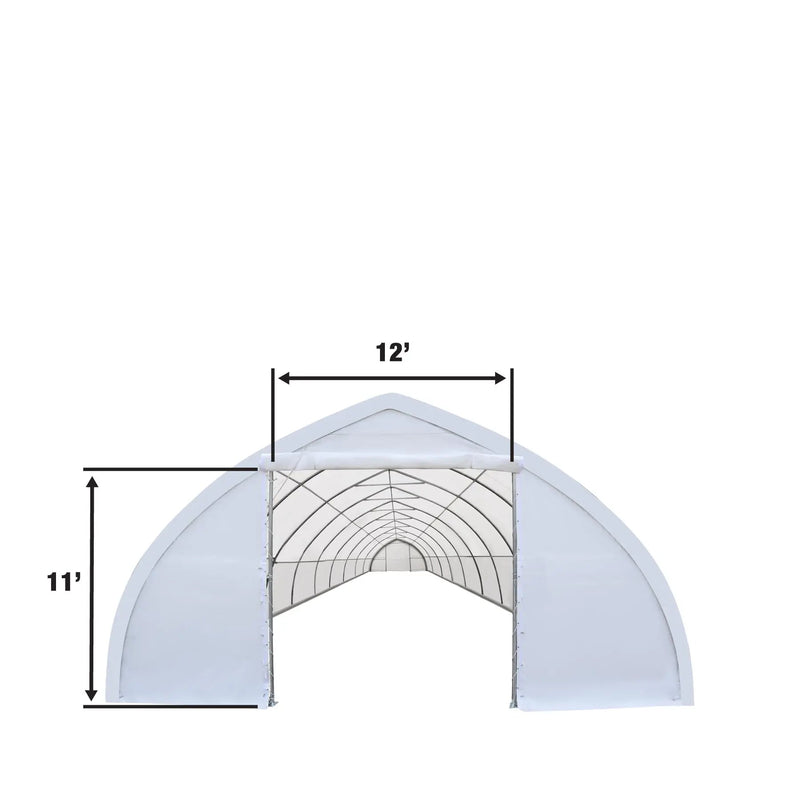 30' x 80' Peak Ceiling Storage Shelter with Heavy Duty 17 oz PVC Cover & Drive Through Doors, GMD-ST3082V