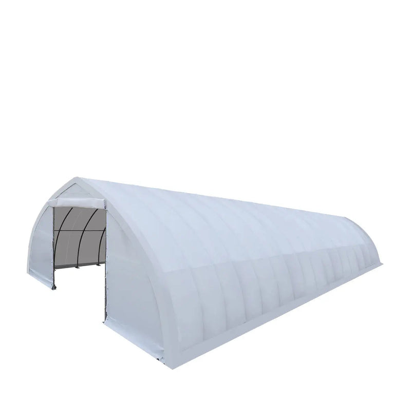 30' x 80' Peak Ceiling Storage Shelter with Heavy Duty 17 oz PVC Cover & Drive Through Doors, GMD-ST3082V