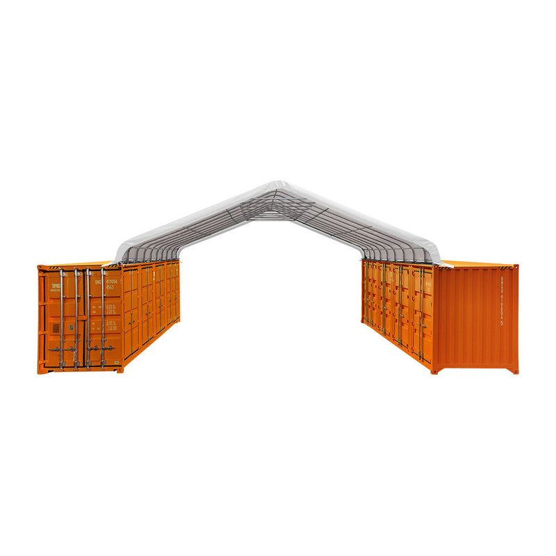 30' x 40' Peaked Roof Container Shelter with Heavy Duty 11 oz PE Tarpaulin, GMD-ST3042C (Previously ST3040C)