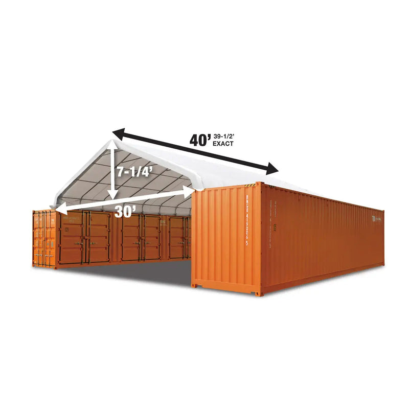 30' x 40' Peaked Roof Container Shelter with Heavy Duty 11 oz PE Tarpaulin, GMD-ST3042C (Previously ST3040C)