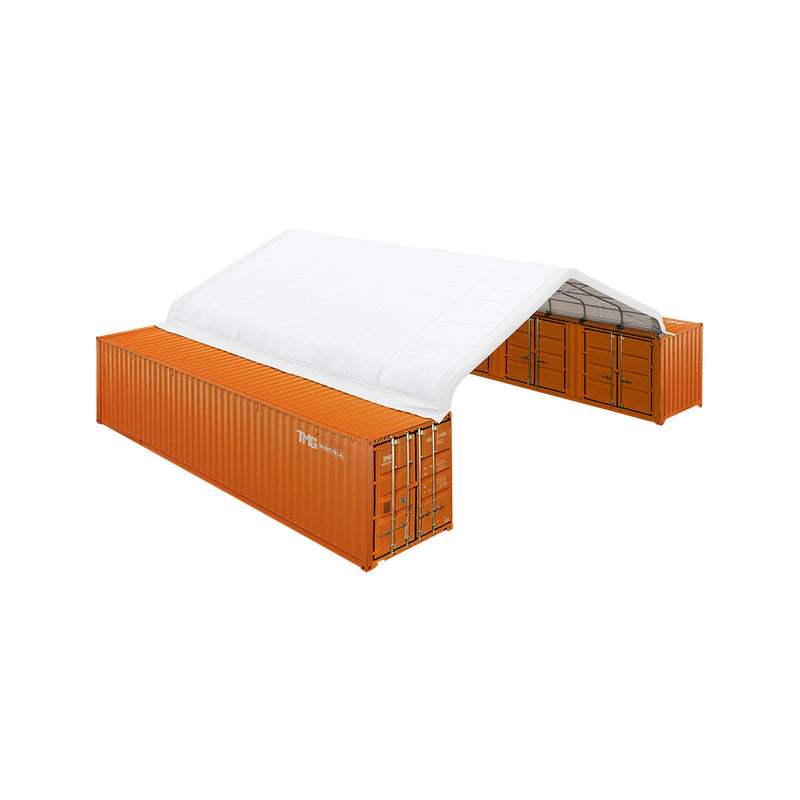 30' x 40' Peaked Roof Container Shelter with Heavy Duty 11 oz PE Tarpaulin, GMD-ST3042C (Previously ST3040C)