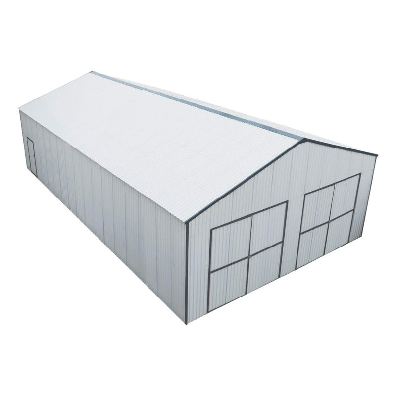 30' x 50' Metal Garage Shed – Steel Building with 11' Clearance High Front Doors, Side Entry Door, 16 GA Steel Structure GMD-MS3050