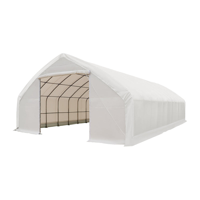 30' x 50' Straight Wall Peak Ceiling Storage Shelter with Heavy Duty 17 oz PVC Cover GMD-ST3052V (Previously ST3050V)