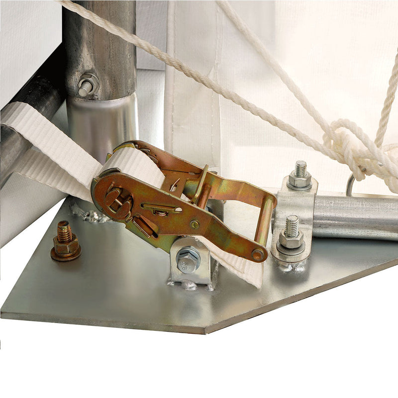 30' x 50' Straight Wall Peak Ceiling Storage Shelter with Heavy Duty 17 oz PVC Cover GMD-ST3052V (Previously ST3050V)