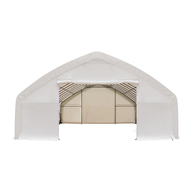 30' x 50' Straight Wall Peak Ceiling Storage Shelter with Heavy Duty 17 oz PVC Cover GMD-ST3052V (Previously ST3050V)