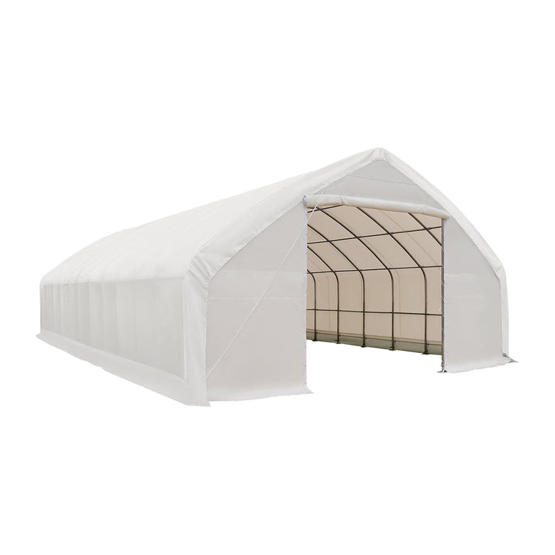 30' x 50' Straight Wall Peak Ceiling Storage Shelter with Heavy Duty 17 oz PVC Cover GMD-ST3052V (Previously ST3050V)
