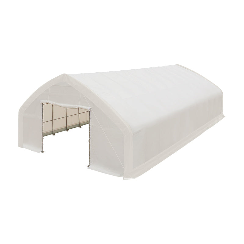 30' x 50' Straight Wall Peak Ceiling Storage Shelter with Heavy Duty 17 oz PVC Cover GMD-ST3052V (Previously ST3050V)