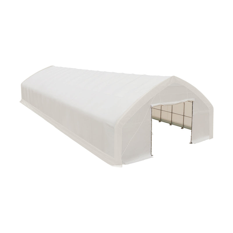 30' x 70' Straight Wall Peak Ceiling Storage Shelter with Heavy Duty 10 oz PE Cover GMD-ST3072E (Previously ST3070E)