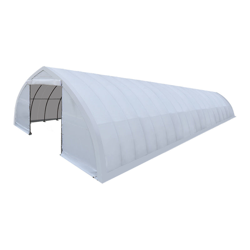 30' x 80' Peak Ceiling Storage Shelter with Heavy Duty 11 oz PE Cover & Drive Through Doors, GMD-ST3082E (Previously ST3080E)