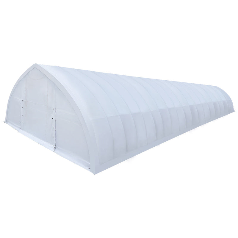 30' x 80' Peak Ceiling Storage Shelter with Heavy Duty 11 oz PE Cover & Drive Through Doors, GMD-ST3082E (Previously ST3080E)